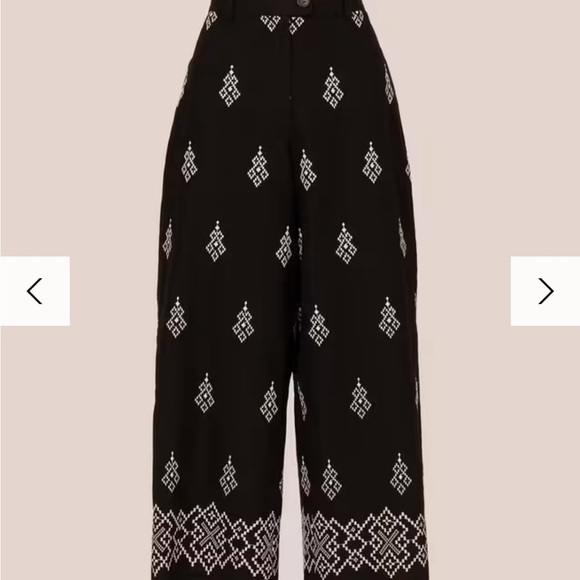 Adrianna Papell
Embroidered Wide Leg Trousers, Black/Cream - Picture 11 of 14